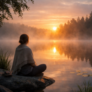 Meditation i solnedgången